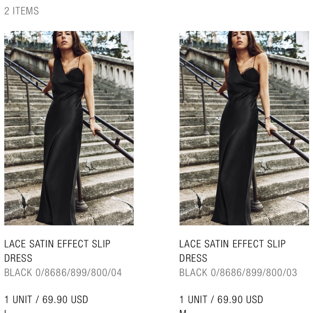 New with Tags, Black Zara slip dress